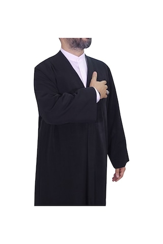 Akıncı Tekstil Namaz Cübbesi Buhara Yaka Siyah