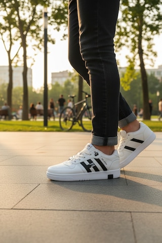 Enoch Erkek Şeritli Kolej Tarzı Spor Ayakkabı - Retro Street Sneaker Siyah