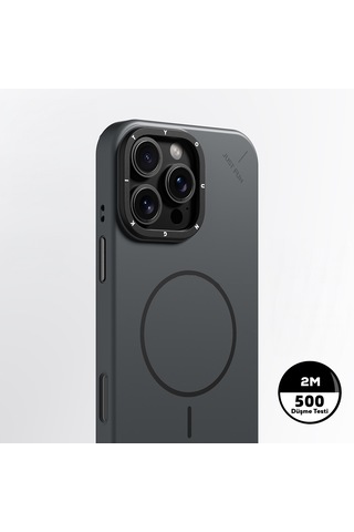Apple iPhone 16 Pro Max Uyumlu Kılıf M-safe Şarj Özellikli Youngkit Dynamag Serisi Kapak Gri