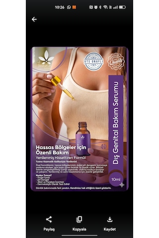 Dış Genital Bölge Bakım Serumu 10 Ml