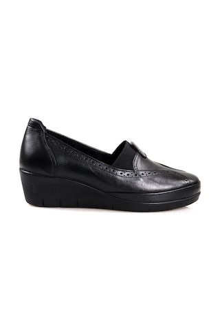 Scavia Ortapedik Comfort Siyah Deri Bayan Ayakkabı (375854008)