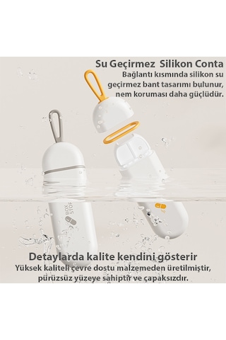 Ezere Taşınabilir 3 Bölmeli Nem Geçirmez Mini Hap,ilaç Saklama Kutusu - Bpa İçermez Beyaz