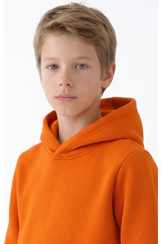 Esila Kids Çocuk Eşofman Takımı Kapüşonlu 3 İp 5-10 Yaş Turuncu