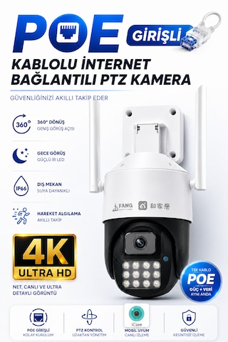 4mp Renkli Gece Görüşlü Dış Mekan Dijital Zoom Güvenlik Kamerası