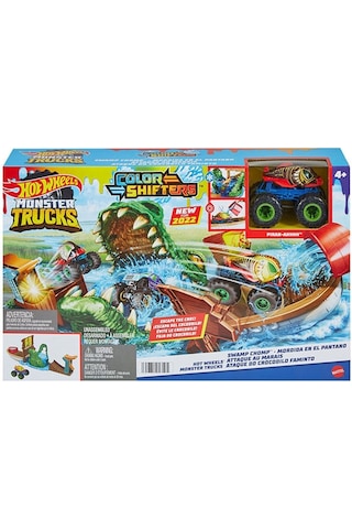 Hot Wheels Monster Trucks Renk Değiştiren Araçlar Timsahtan Kaçış Oyun Seti HGV14