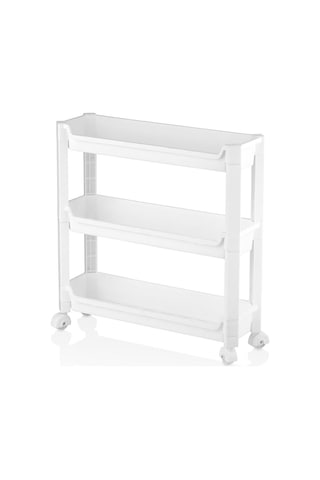 3 Katlı Tekerlekli Sepet Organizer Raf Çok Renkli