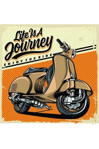 Retro Vespa Sticker Araba, Motorsiklet, Kask, Laptop, Cam Sticker 12x12 Cm