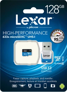 Lexar 128gb Mivro Sdxc Uhs-ı Memory Card With Usb Adapter Class 10