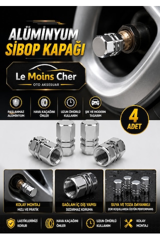 Toyota Yaris Flame Alüminyum Altıgen Sibop Kapağı 4'lü Set Lastik Valf Kapağı