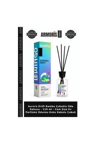 Aurora Drift Bambu Çubuklu Oda Kokusu - 110 Ml - Cam Şişe Ev Parfümü Odunsu Koku Kokulu Çubuk Çok Renkli
