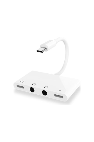 Ally Andriod Usb Type C 4In1 Otg Ses Adaptörü Çift Dc 3.5Mm Jack