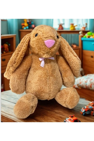 Uyku Arkadaşım Uzun Kulak Bunny Peluş Tavşan 65 Cm Kahverengi
