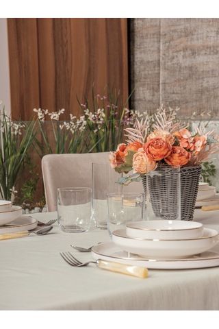 Cotton Box Plain Masa Örtüsü Krem 155x220