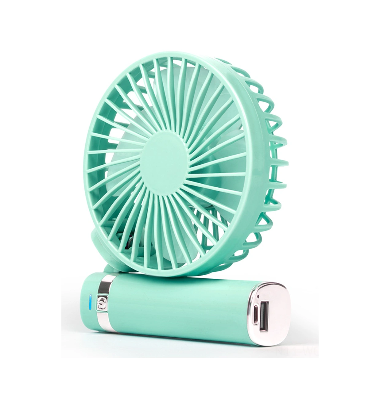 Neevoyu Usb Şarj Edilebilir El Fanı - 3 Hızlı, Katlanabilir, Sessiz Çalışma - Dışarıda, Ofiste Kullanıma Uygun Batteri Dahil Değil - Nane Yeşili