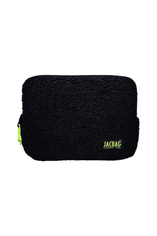 Jacbag Teddy Siyah/sarı Peluş Erkek Çocuk Tablet Çantası Tablet Kılıfı