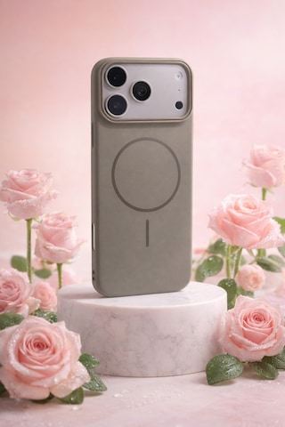 Apple iPhone 17 Pro Uyumlu Kamera Çıkıntılı Magsafe Wireless Şarj Özellikli Sert Sararmaz Silikon Kılıf Resimdeki