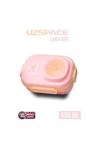 Uzspace 600 Ml Çorba Kaseli-çelik Kaşık Çatallı Paslanmaz Çelik Bento Lunch Box Yeni Nesil Sefer Tası-fflbox8021600 Pembe