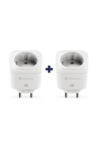 Hybrone Akım Korumalı Wi-fi Akıllı Priz, 2li Set, 16 Amper, Enerji İzleme, Çocuk Kilidi, Uygulama İle Uzaktan Kontrol