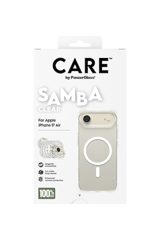 Care By Panzerglass Fashionable Apple Uyumlu iPhone Air Samba Transparent Beyaz Magsafe Kılıf