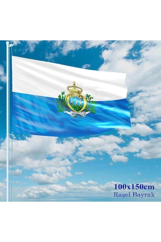 San Marino Bayrağı - 100x150 Cm 1 Metre X 1,5 Metre - Raşel Kumaş 1