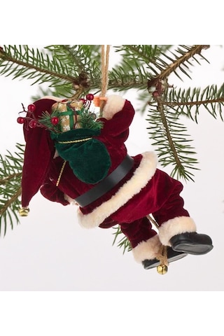 Yılbaşı Süsü Noel Baba Biblo Figür Büyük Boy 45cm - Asma İpi İle 78 Cm