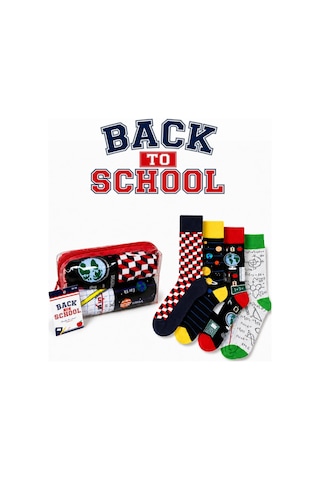 Carnaval Socks Okula Dönüş 4'lü Çorap Seti Okul Temalı Kalemlikli 2000386