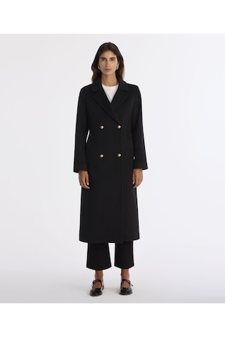 Yargıcı Ceket Yaka Uzun Kol Palto 25kkpl5016x 001 Siyah