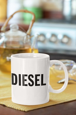 Diesel Baskılı Porselen Kupa Bardak Beyaz