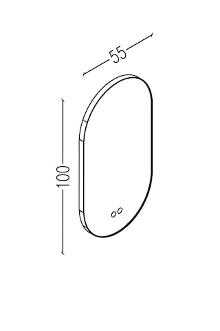 Lotus 55 Cm Buğu Önleyici Led Ayna Siyah