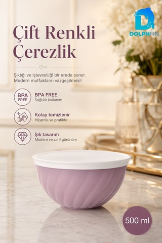 Çift Renkli Çerezlik 500 Ml Bpa Free Sunum Kasesi çok renkli