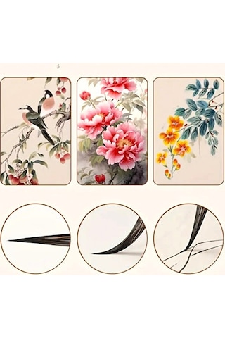 Tahrir Fırça Seti, Çini, Seramik, Tezhip, Minyatür, Çiçek Boyama, Resim 11 Adet-set