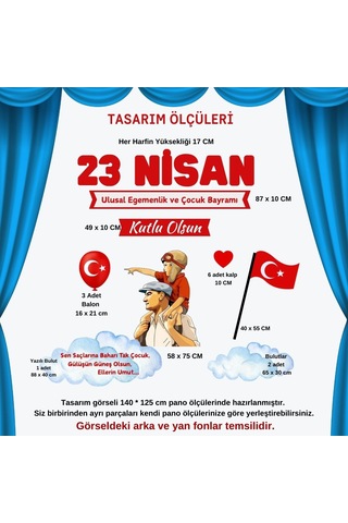 23 Nisan Ulusal Egemenlik Ve Çocuk Bayramı Pano Süsü
