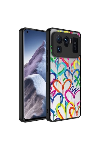 Xiaomi Mi 11 Ultra Kılıf Aynalı Desenli Kamera Korumalı Parlak Zore Mirror Kapak Kalp