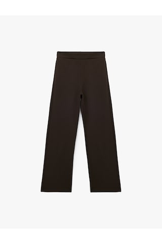 Koton Beli Lastik Detaylı Cepli Geniş Paça Pantolon Kahverengi 6wak40051ek Kahve