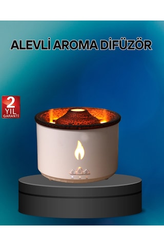Alev Efektli Buhar Makinesi Aromaterapi, Nemlendirme Ve Işık Modlu Tasarım