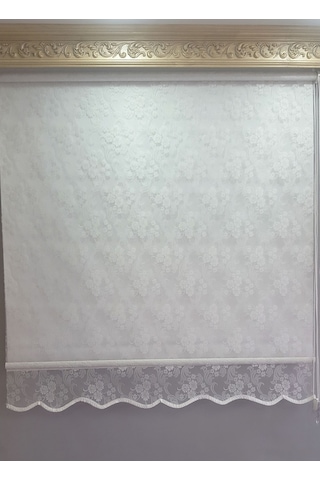 N11 Özel Çiçek Desenli Çift Mekanizmalı Tül Stor Perde (228387409)