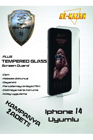 İphone 14 Şeffaf Kırılmaz Ekran Koruyucu 2'li Paket Ultra İnce, Anti Çizik&darbeye Dayanıklı