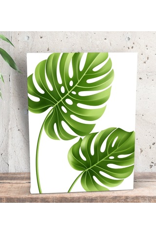 Bk Gift Green Plant Tasarımlı Dekoratif Mini Kanvas Tablo 15X20Cm (506660584)