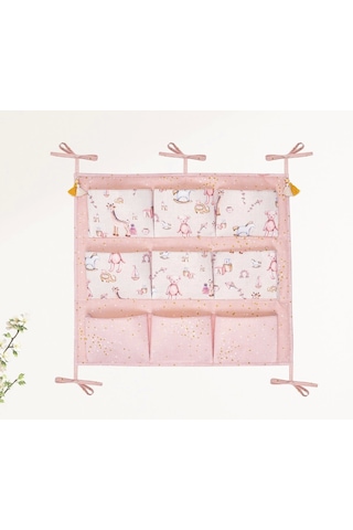 Baby 9 Cepli Bağlamalı Beşik Kenarı Düzenleyici Pembe Çok Renkli