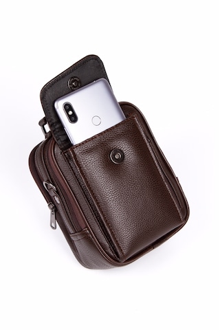 Newish Polo Postacı Kasalı Kapaklı Cepli El Çantası Küçük Boy-suni Deri Koyu Kahverengi