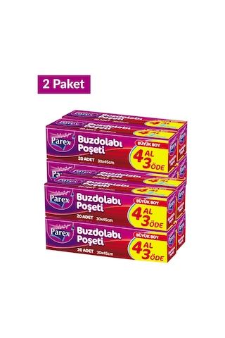 Buzdolabı Poşeti Büyük Boy 4 Al 3 Öde 4 20 30 X 45 Cm İkili Set