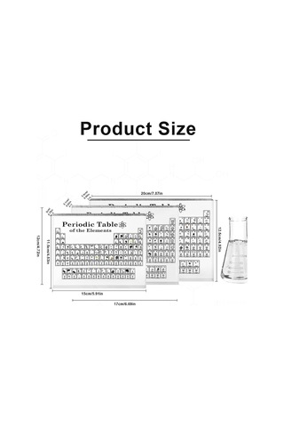 Monyee Akrilik Elementler Periyodik Tablosu: Ev Dekorasyonu, Öğretim Aracı Ve Bilim Severlere Hediye Şeffaf Siyah, Büyük Boy, 20x12.5cm