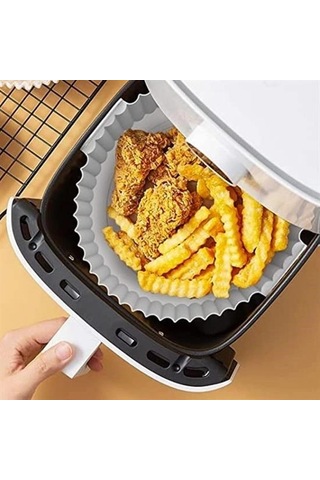 Renkli Isıya Dayanıklı Yıkanılabilir Silikon Fırın Ve Airfryer Yuvarlak Pişirme Matı 20 Cm 5580
