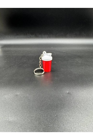 Sporcu Shaker Anahtarlık Beyaz - Kırmızı