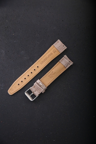 Hakiki Deri 18mm Akıllı Pimli Saat Kordonu Bej