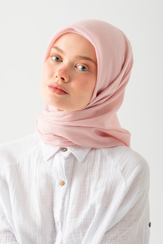 Nisanca Soft Pamuk Jakarlı Eşarp Doğal Dokulu, Hafif Ve Nefes Alan Kumaş- Bambu Kraş Eşarp Yumuşak Dokulu Düz Renk Eşarp, Tesettür Eşarp Pembe
