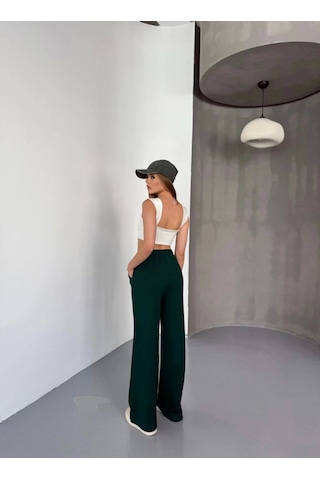 Reka Moda Osy Modal Yumuşak Dokulu Kumaş Nakış Işlemeli Rahat Bol Paça Eşofman Pantalon - Siyah Siyah