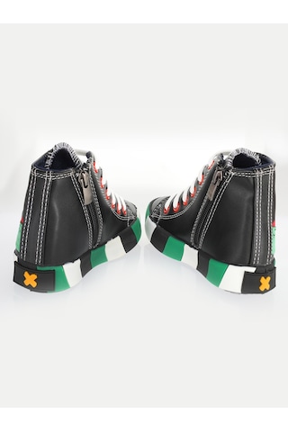 Timsah Ortopedik Destekli Siyah Erkek Çocuk Sneakers Siyah