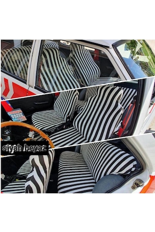 Çizgili Servis Kılıfı Siyah Beyaz- Zebra Desen Servis Kılıfı