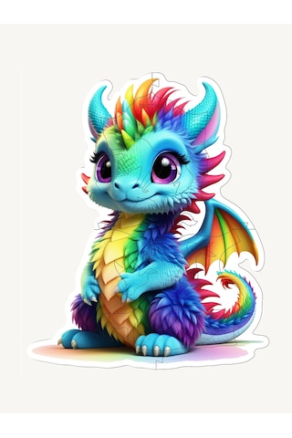 Ncpuzzles Dragon, 14 Parça Ahşap Yapboz, Bul Tak Puzzle